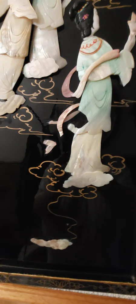 Vintage Asian Mother of Pearl Wall Art Panel image indicator(5)