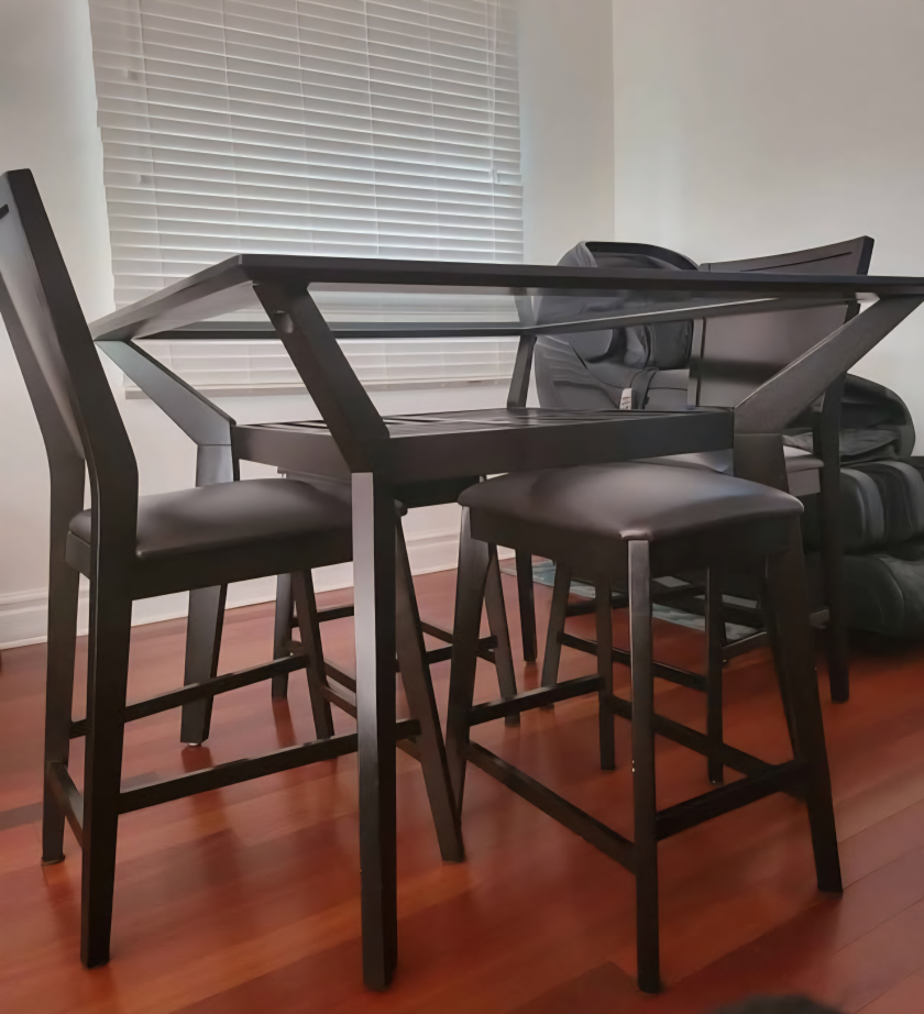 5-Piece Wood Counter Height Dining Table Set - photo 4