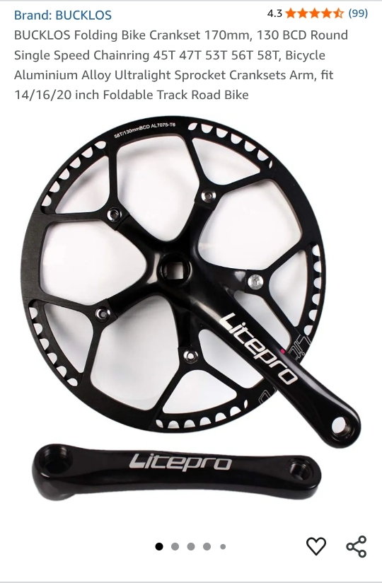 Litepro Bike Crankset - Black - photo 2
