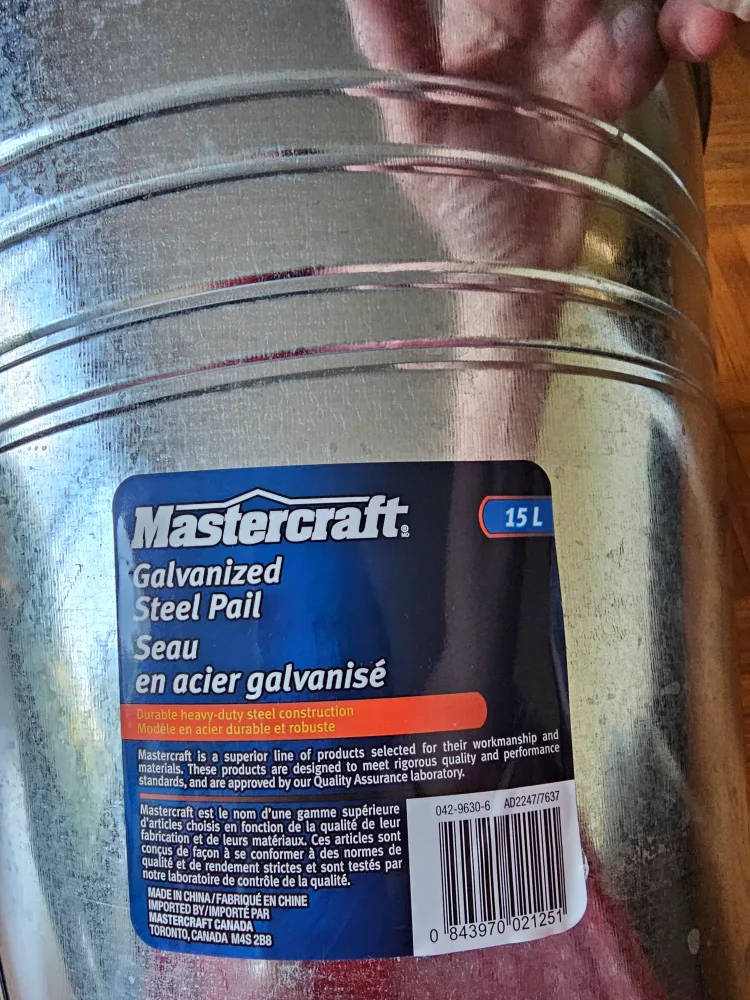Mastercraft Galvanized Steel Pail - 15L image indicator(2)
