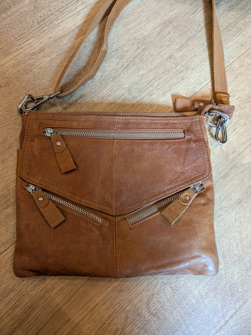 Brown Genuine Leather Crossbody Bag thumbnail