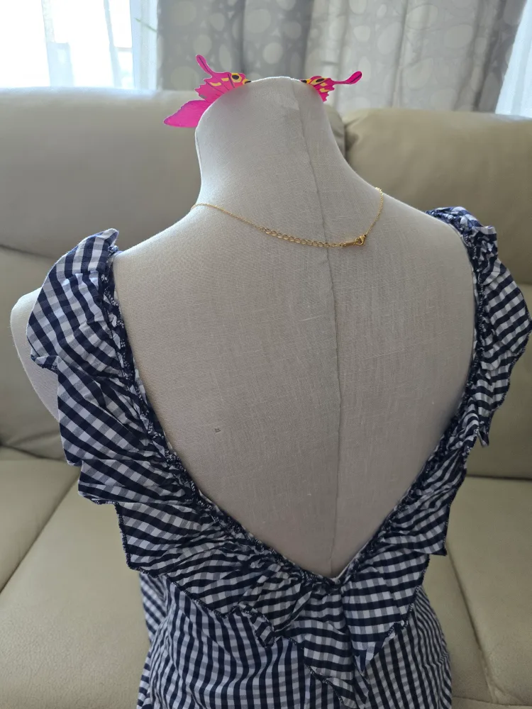 Gingham Dress - Navy and White image indicator(5)