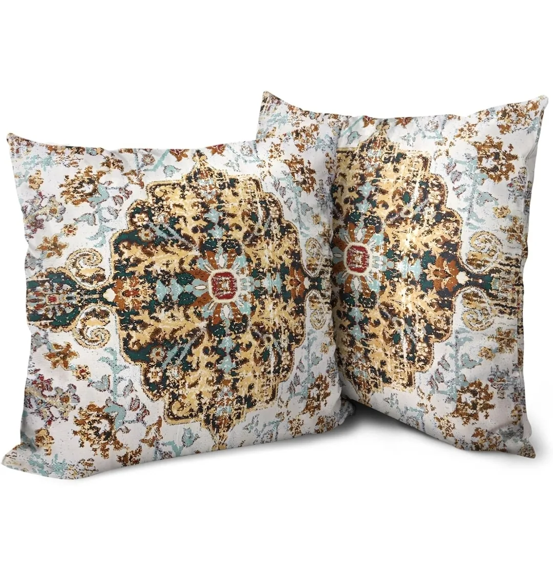 Boho 22x22 Moroccan Style Pillow Covers Set of 2 thumbnail