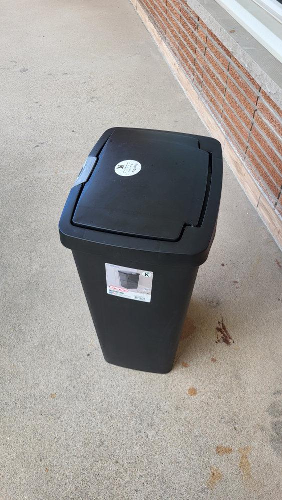 Sterilite TouchTop 13 Gal Black Trash Can