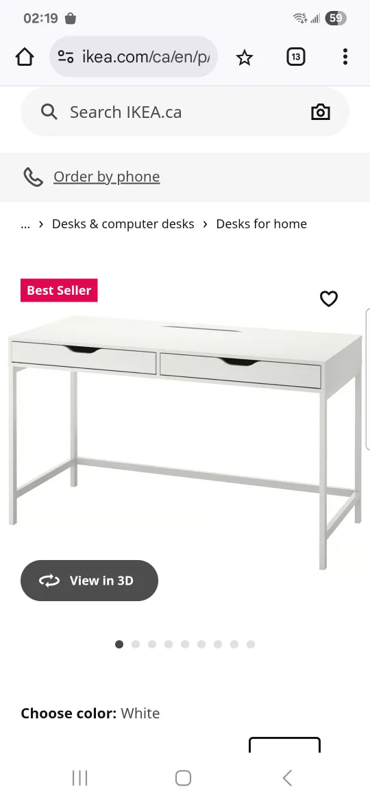 ikea Alex white desk with drawers with free delivery image indicator(4)