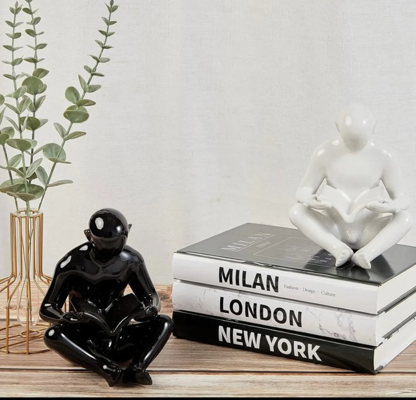Travel Decor Book Stack – 3 Black & White Hardcovers thumbnail