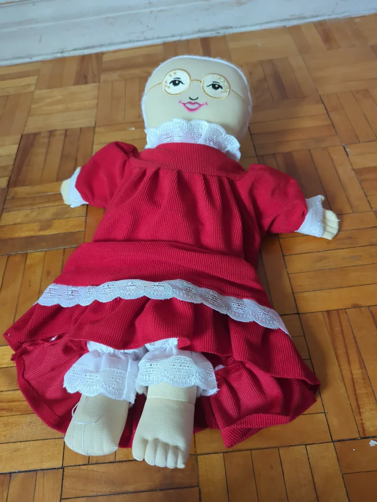 Red Corduroy Mrs. Claus Doll thumbnail