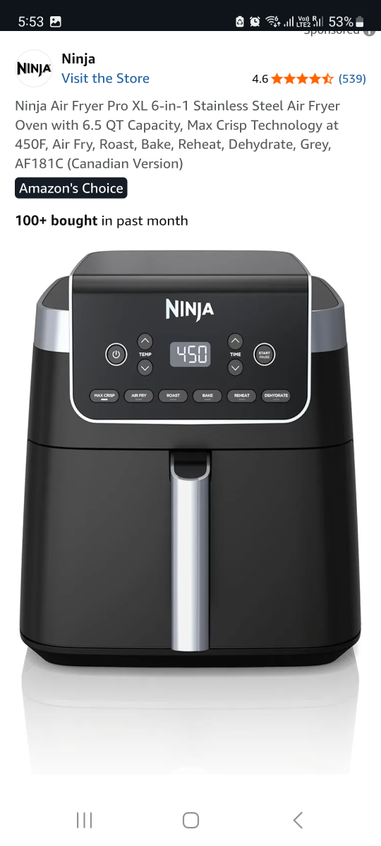 Ninja Airfryer Pro XL 6-in-1 – Like New! - photo 2