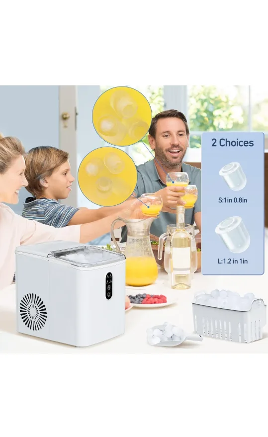 New Countertop Ice Maker 9chewable Cubes Ready 6mins image indicator(7)