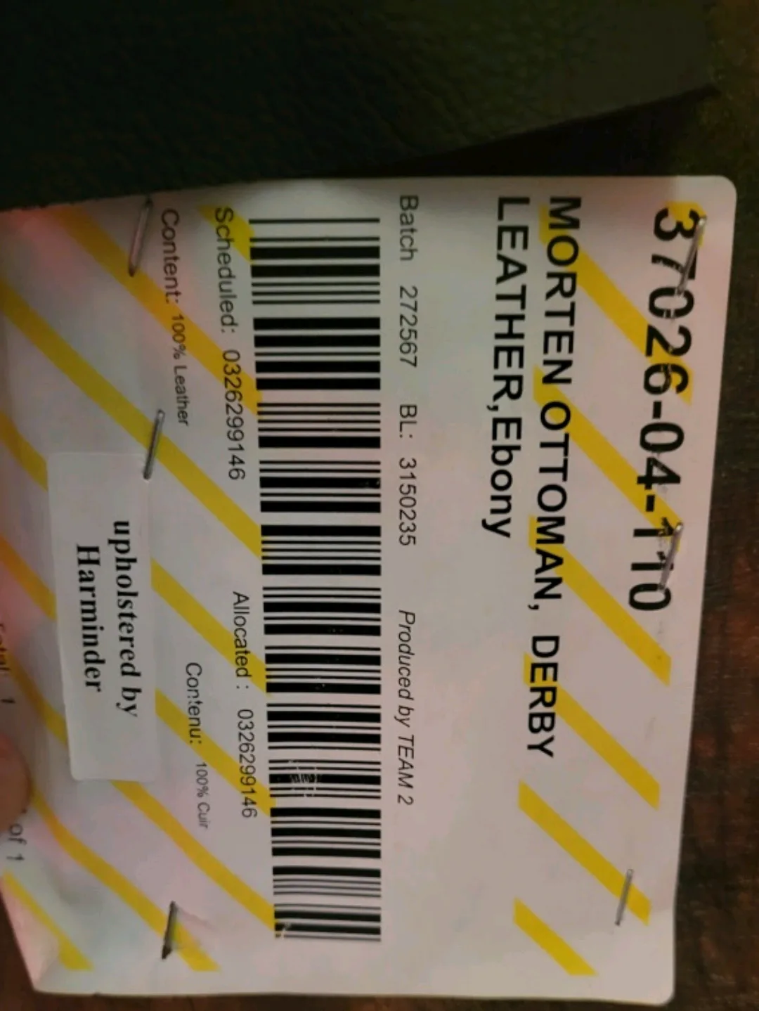 42" MORTEN Ottoman from EQ3 in ebony black leather image indicator(4)