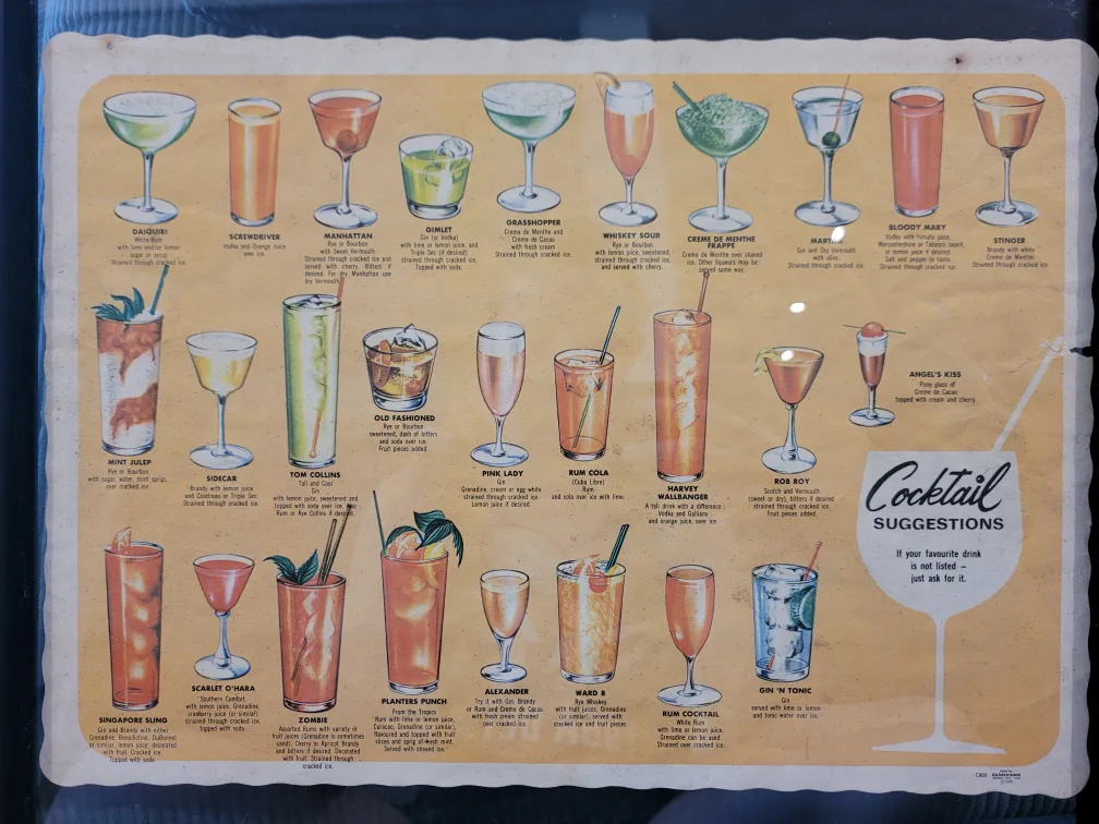 Coldstream 1973 vintage cocktail art print thumbnail