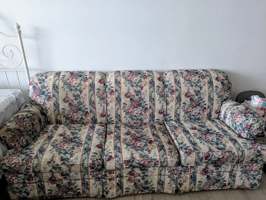 Floral Patterned Three-Seat Sofa thumbnail
