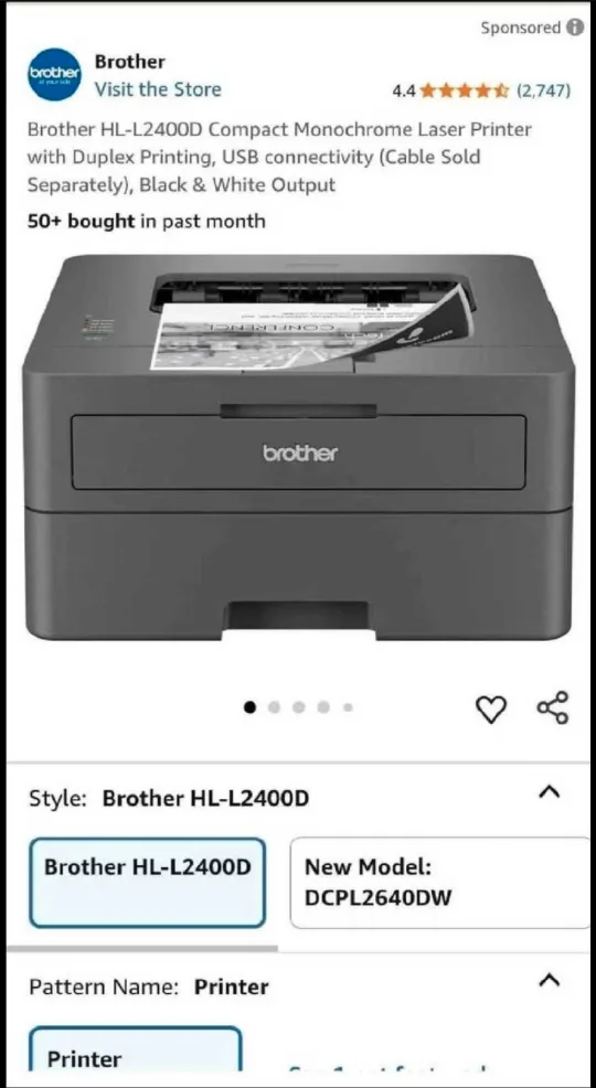Brother HLL2400D Monochrome All-In-One Laser Printer thumbnail