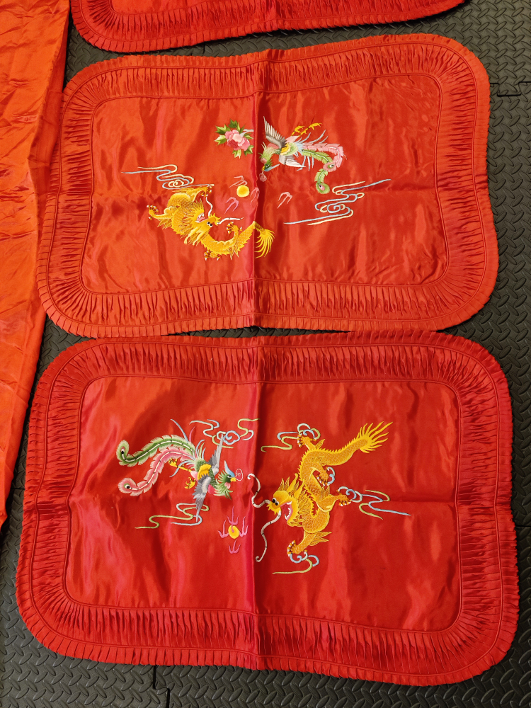 Twin Duvet Pillow Cover Sheet Set Dragon Phoenix Chinese Bedding - photo 5
