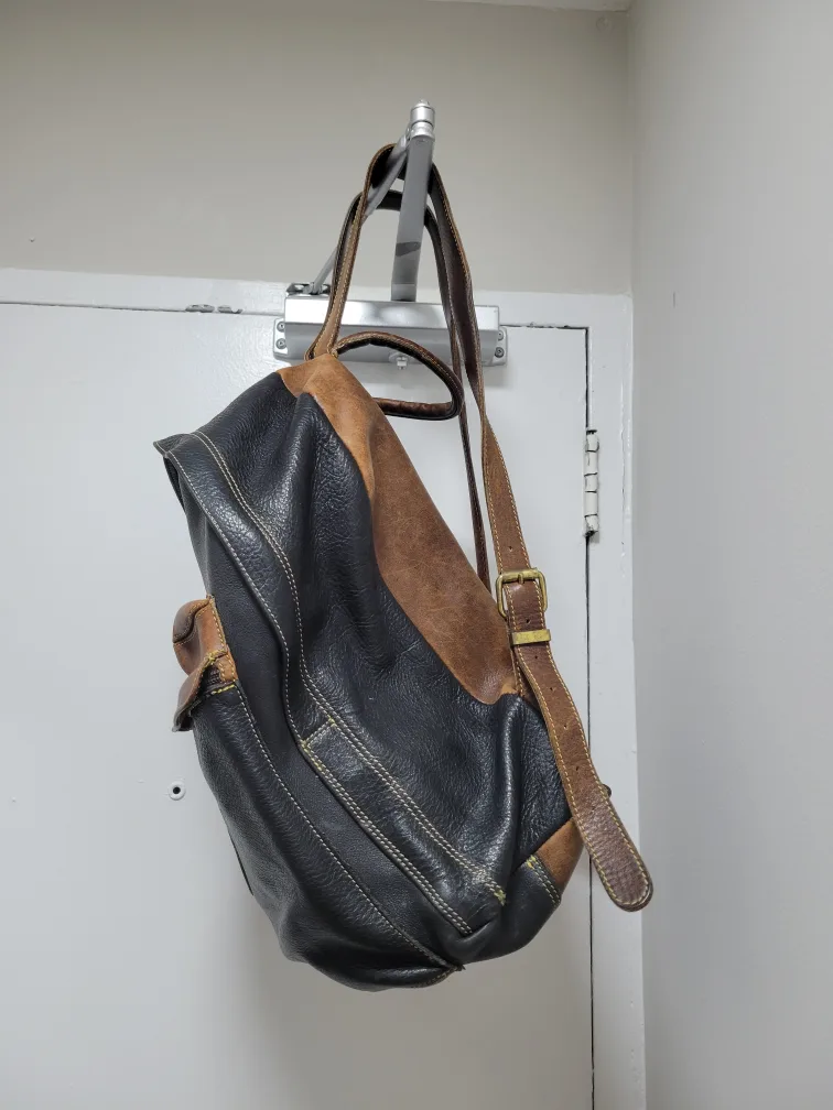 Vintage Roots Leather Backpack - Brown & Black image indicator(3)
