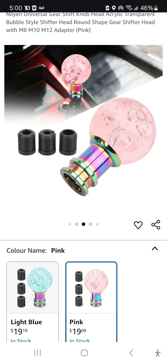Niiyen Pink Bubble Style Gear Shift Knob thumbnail
