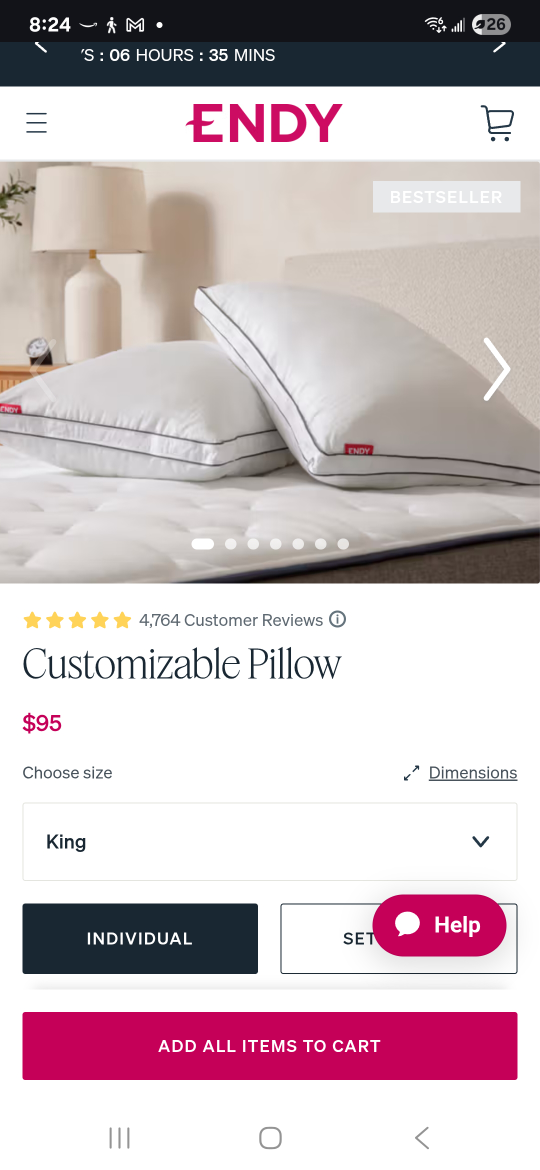 Endy Customizable Pillow - King Size