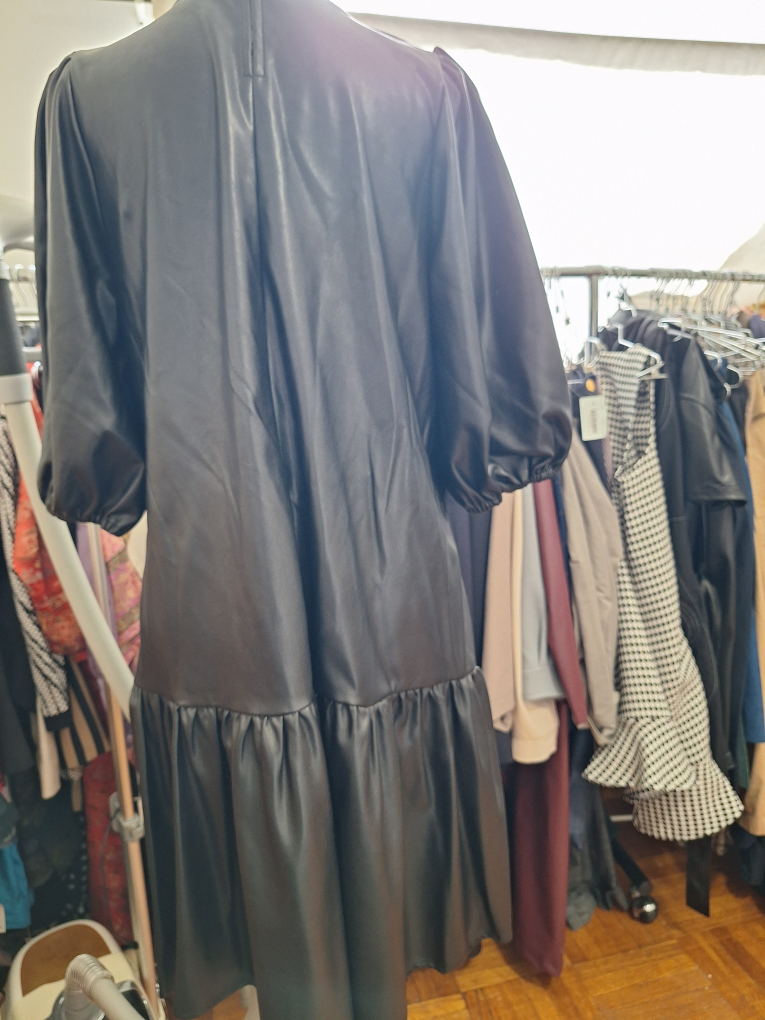 Black Faux Leather Mini Dress - photo 2