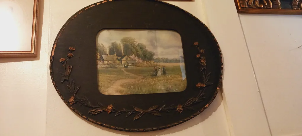 Gorgeous Antique Framed Landscape Artwork thumbnail