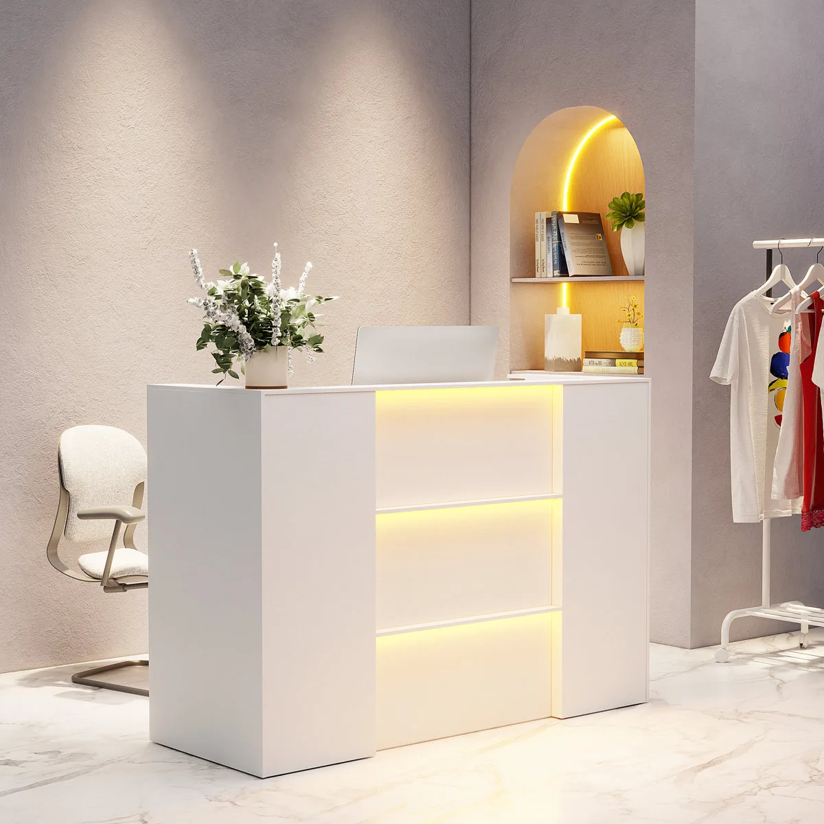 Rectangle Manufactured Wood Reception Desk thumbnail