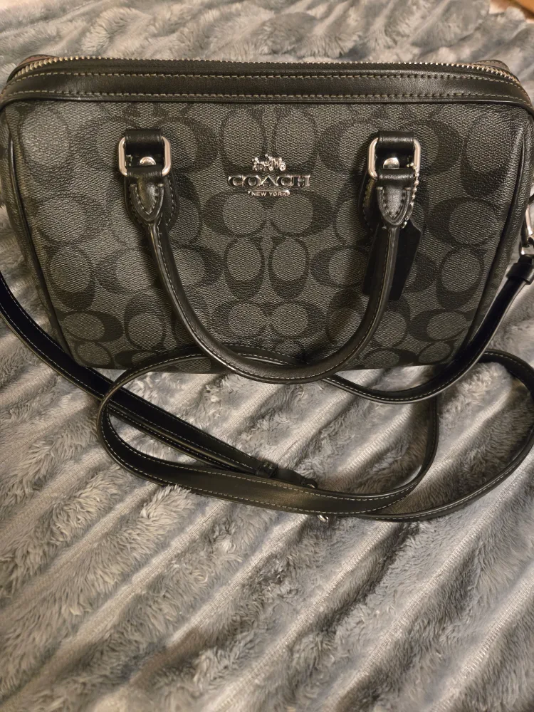 Coach Black and Silver Satchel Bag thumbnail