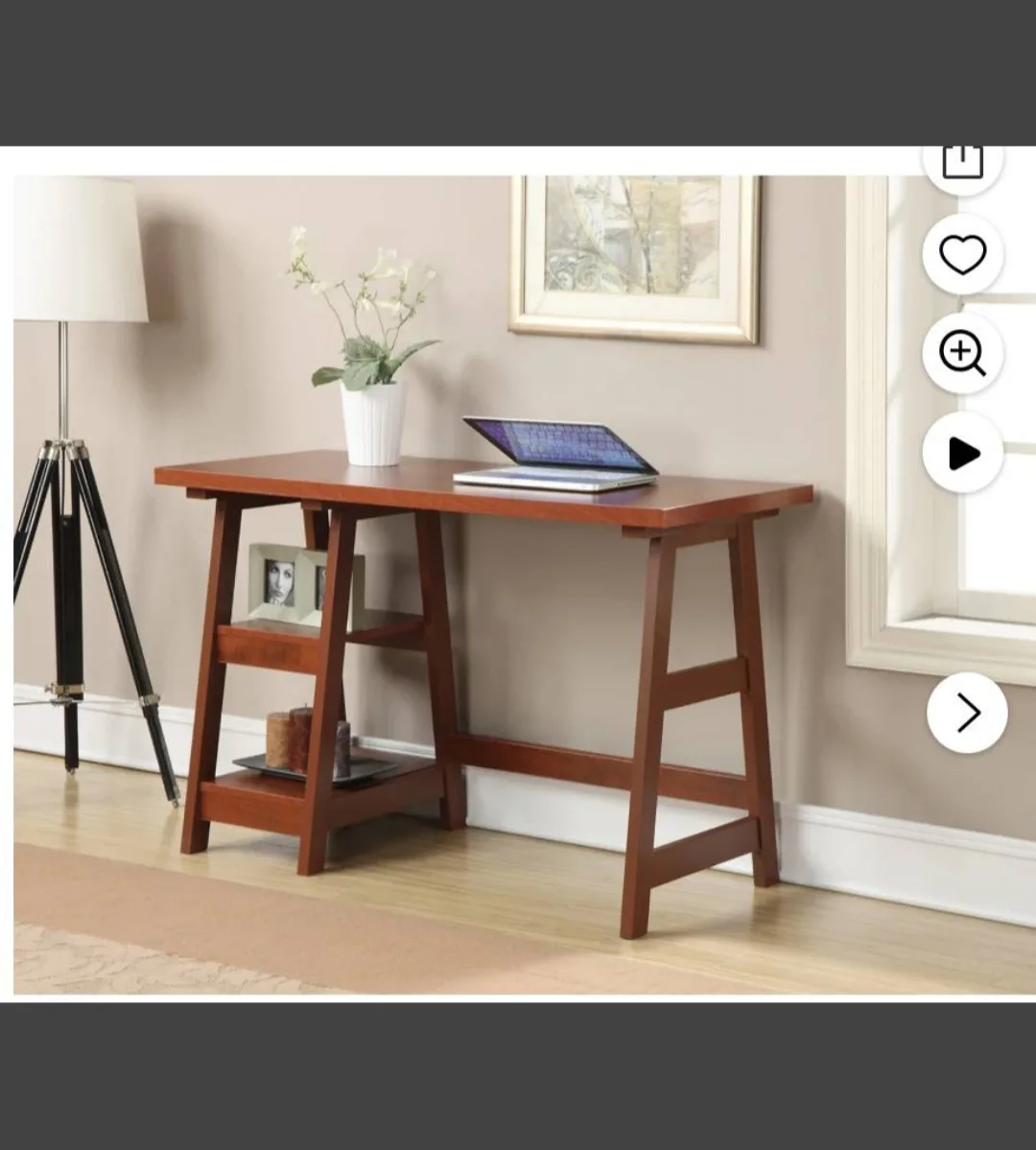 (Free Delivery)Wooden Desk with Shelves thumbnail
