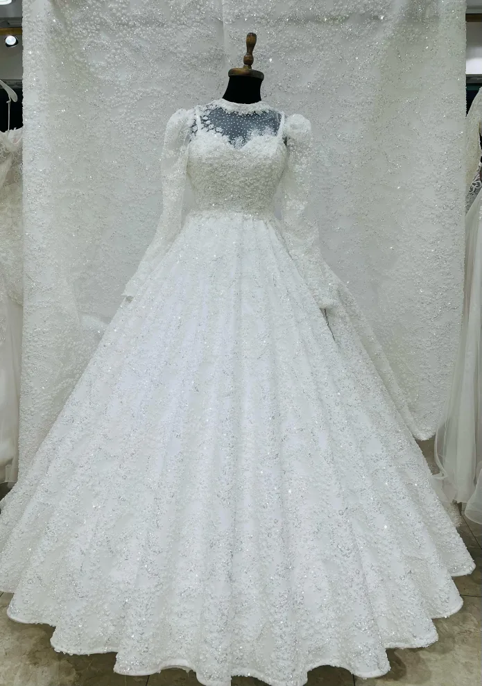 Elegant White Wedding Dress image indicator(5)