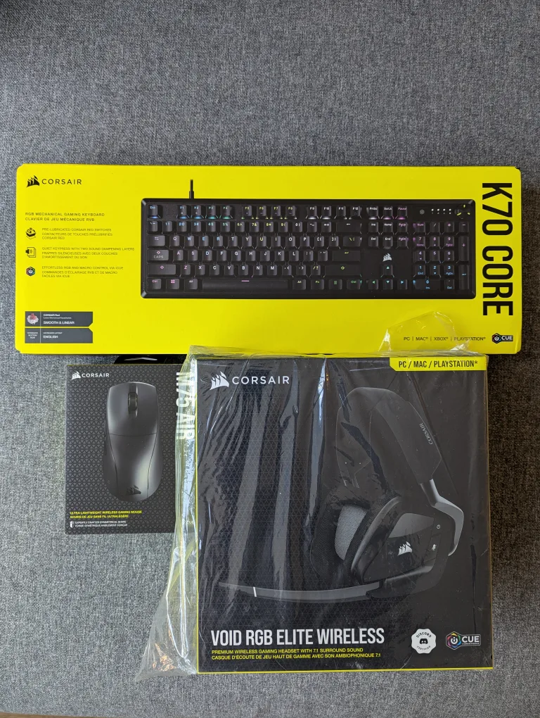 Gaming: Keyboard, Wireless Mouse, and Wireless Headphones thumbnail