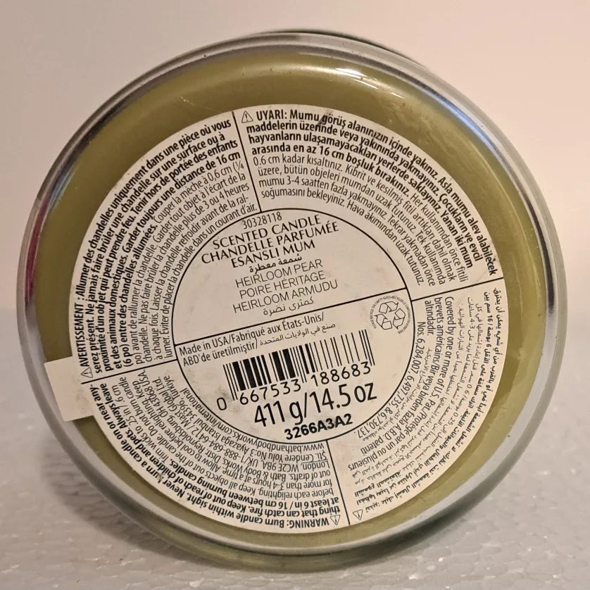 Bath and Body Works "Fresh Picked Heirloom Pear" 3-wick candle image indicator(3)