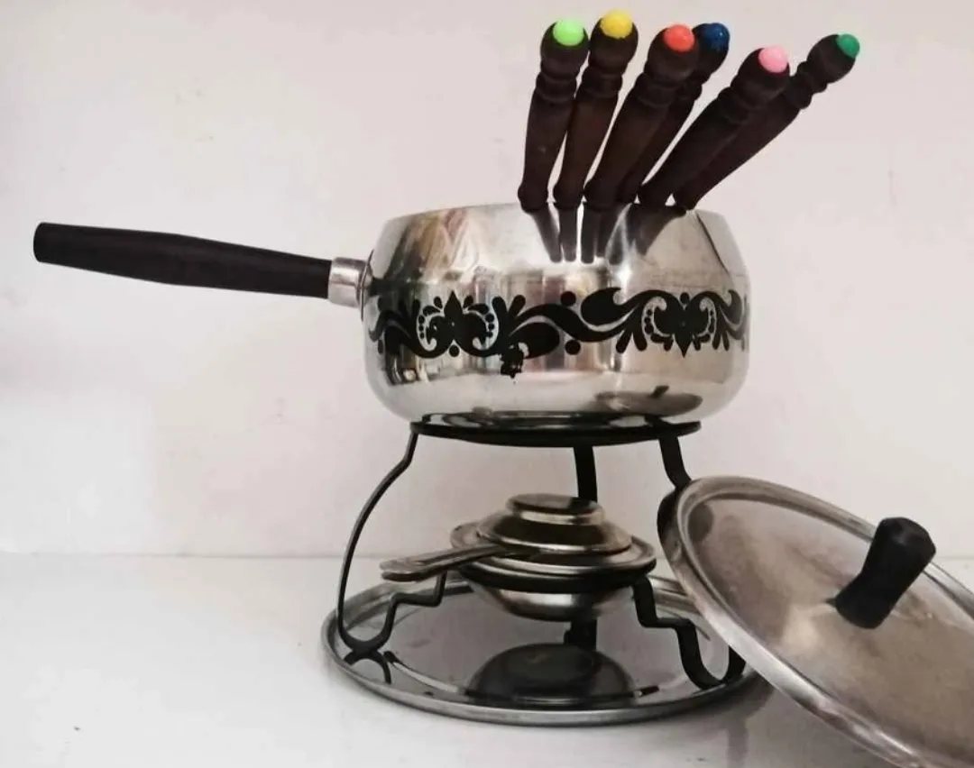 Stainless Steel Fondue Set ~ Retro ~ 1970s Kitchen image indicator(3)
