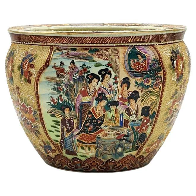 Vintage Asian Fishbowl Planters (Set of 2) thumbnail