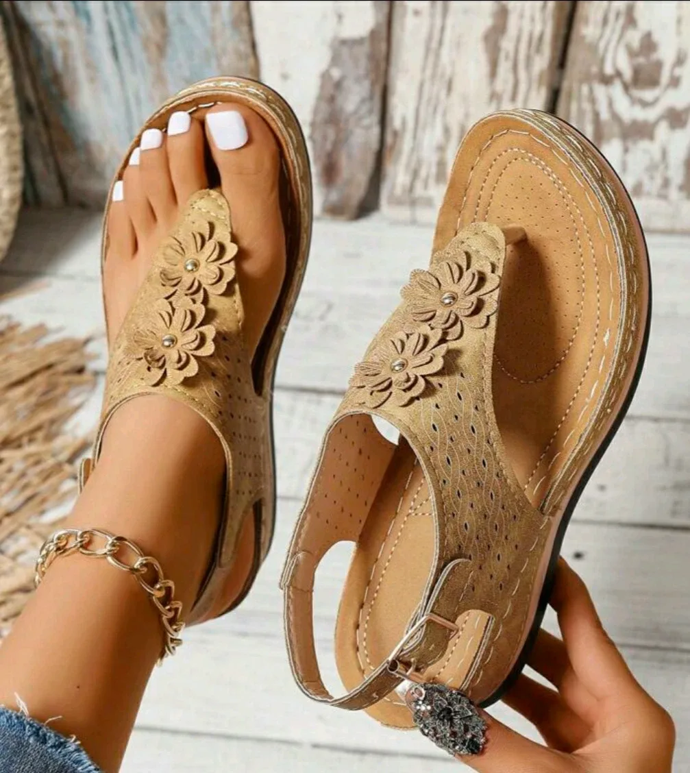 Floral Accent Comfort Sandals - Size 10 thumbnail