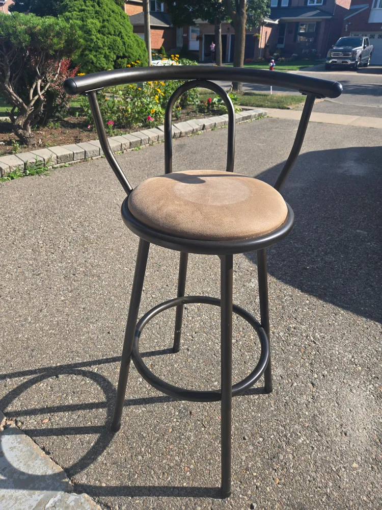 Metal Bar Stool with Backrest thumbnail