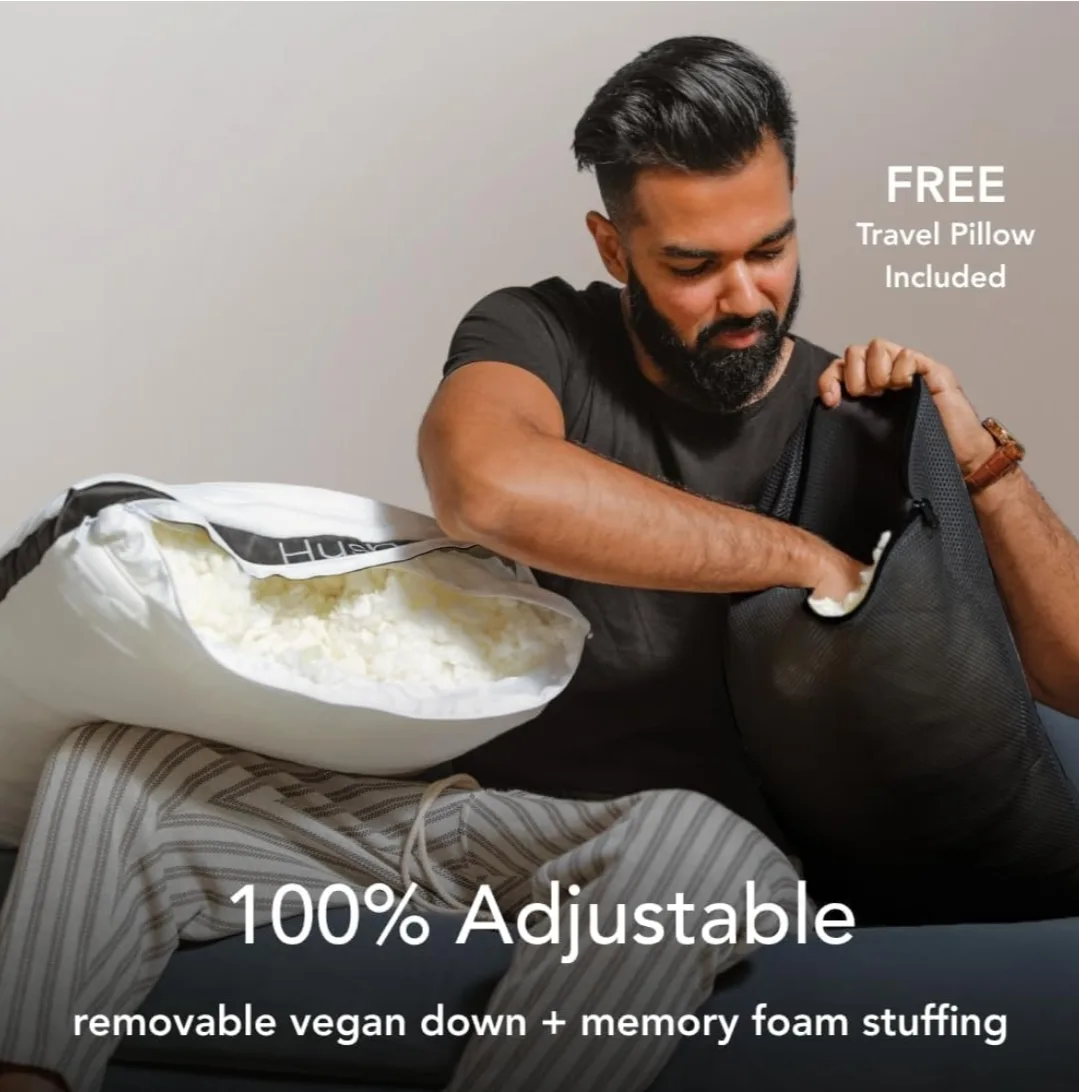 Hush Hybrid Adjustable Cooling Pillow – Queen Size + Bonus image indicator(7)