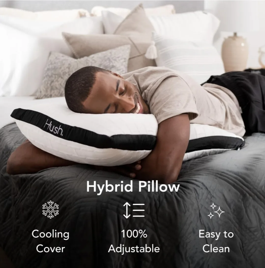 Hush Hybrid Adjustable Cooling Pillow – Queen Size + Bonus image indicator(9)