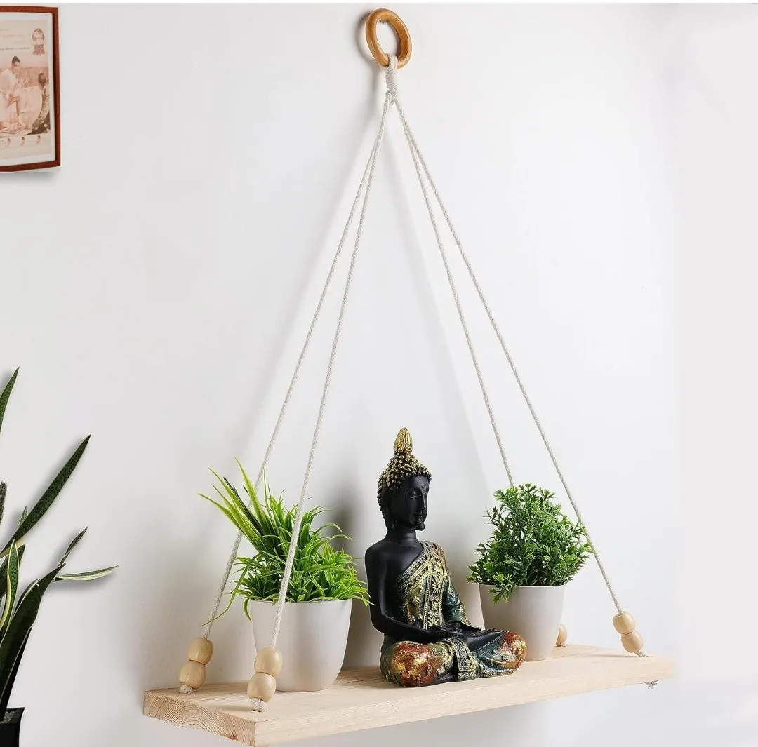 wood rope string wall hanger thumbnail