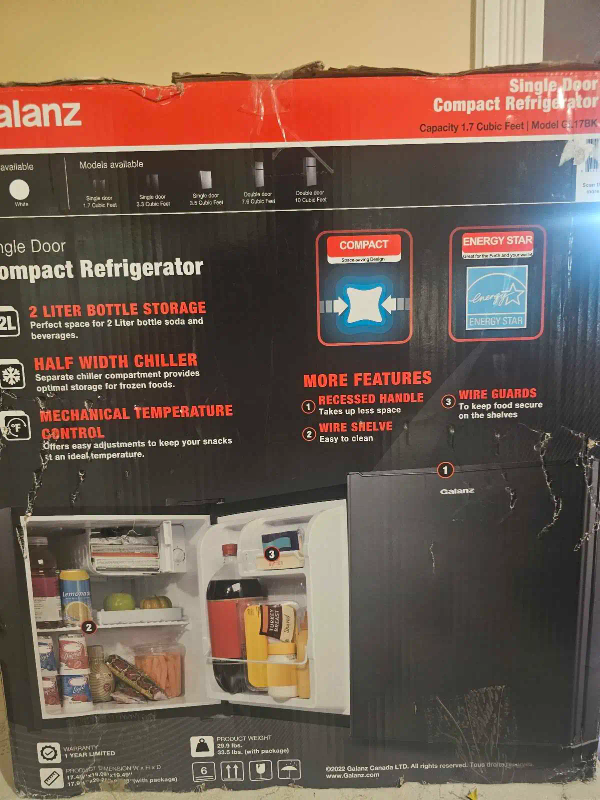 Galanze 1.7 cu ft Compact Refrigerator - Black