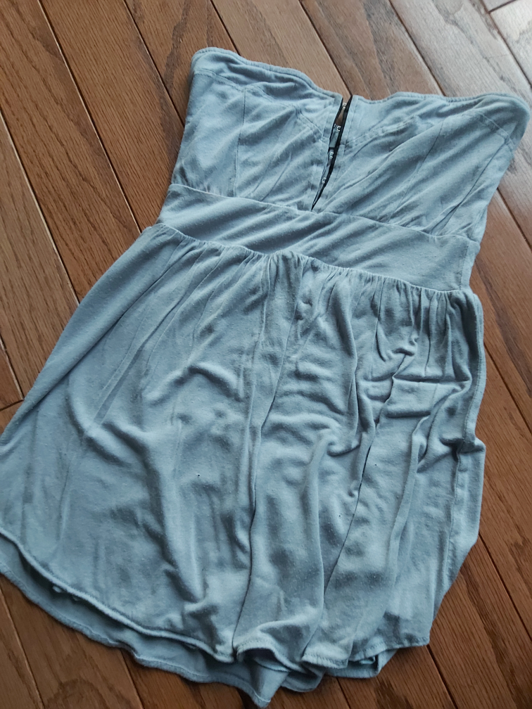 Volcom Strapless Mini Dress - Light Blue