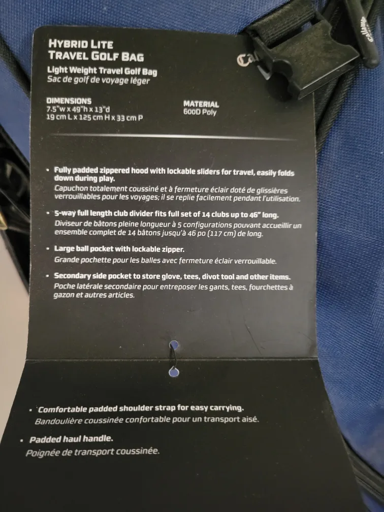 NEW - Callaway - Hybrid Lite Travel Golf Bag image indicator(5)