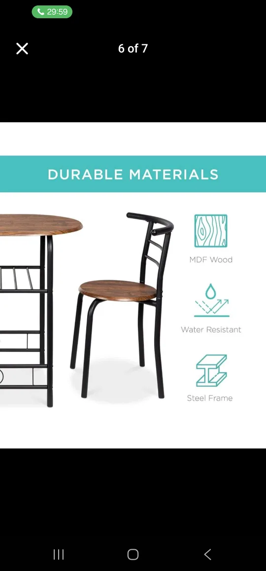 Dining, Desk, Game Table Set with 2 Chairs image indicator(6)