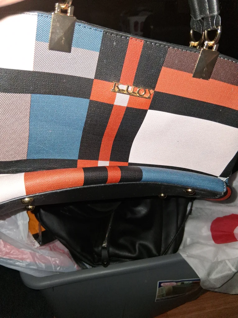 K-LUOY Plaid Pattern Handbag image indicator(5)