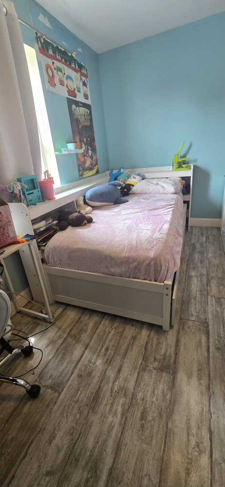 White Corner Bed Frame with drawers