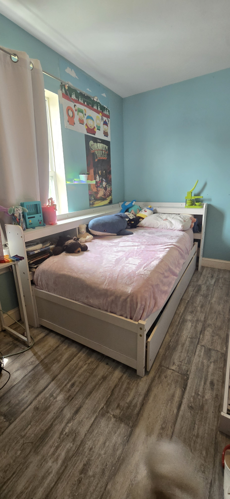 White Corner Bed Frame with drawers - photo 3