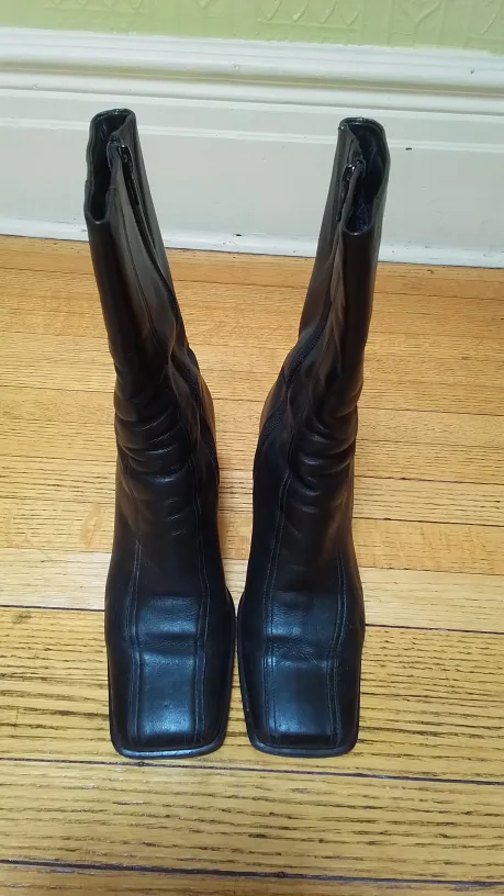 Nine West Black Leather Ankle Boots thumbnail