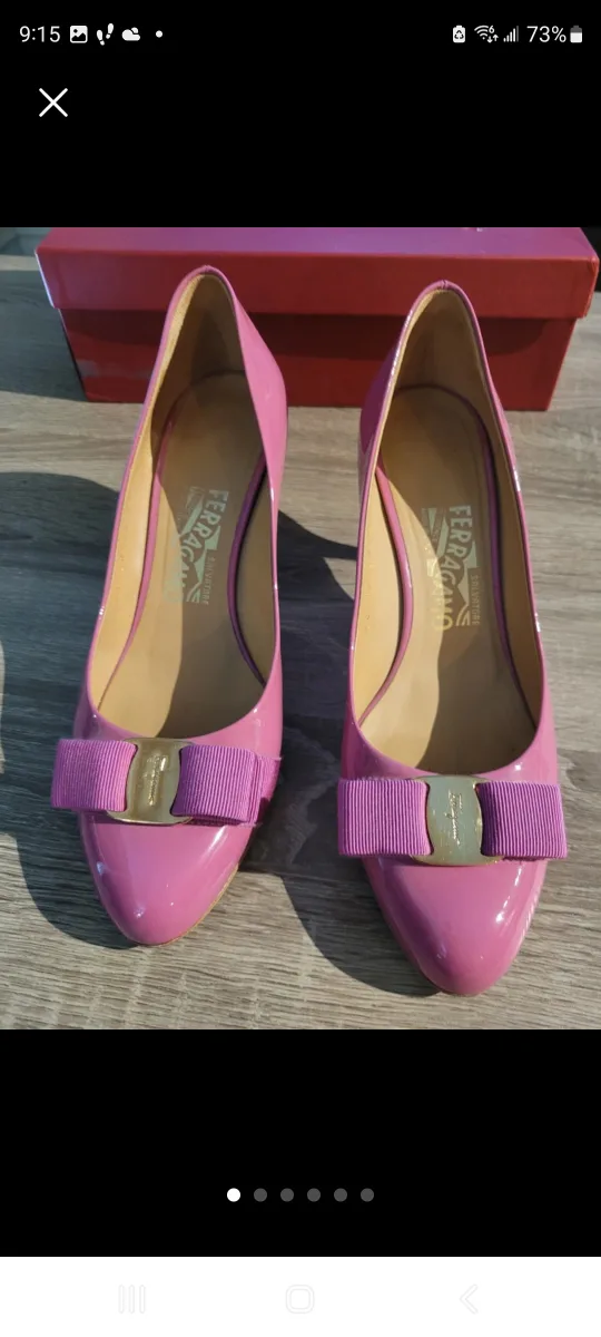 Salvatore Ferragamo Carla 70 Heels - Size 7, Anemone thumbnail