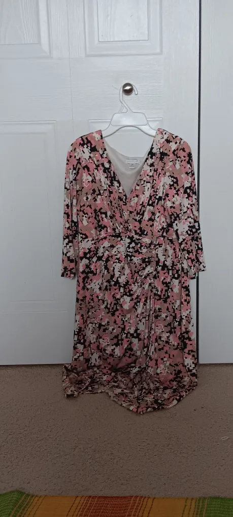 Croft & Barrow Dress - Pink/Black Pattern thumbnail