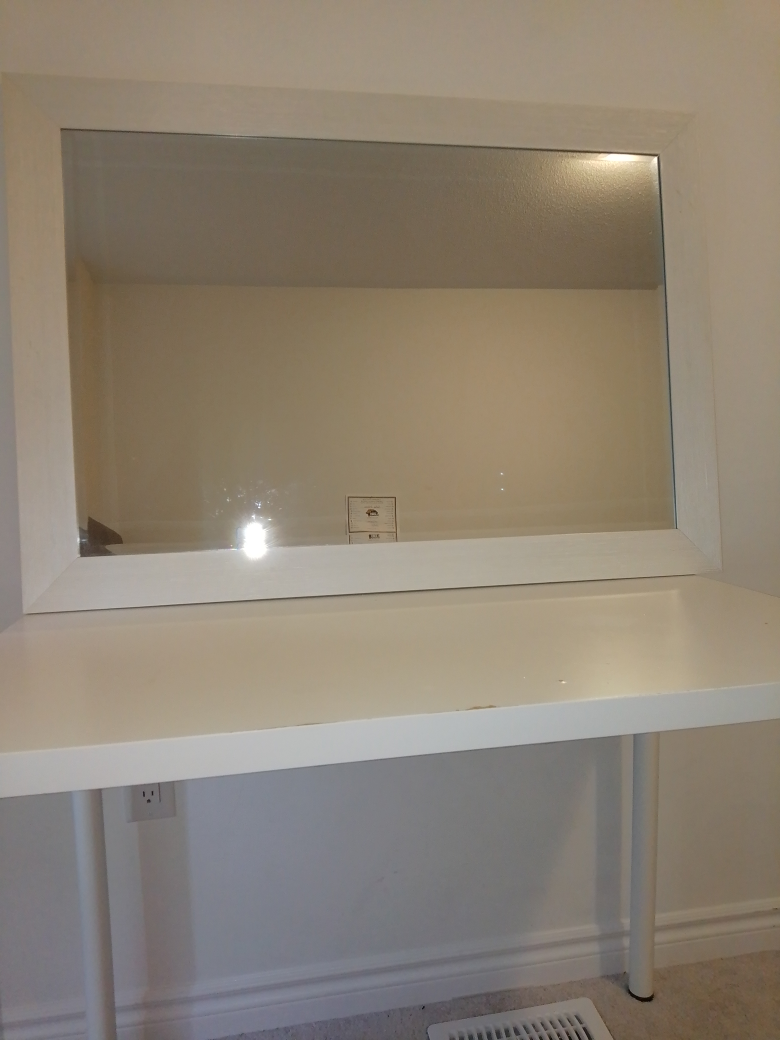 White Vanity Table with Mirror - photo 2