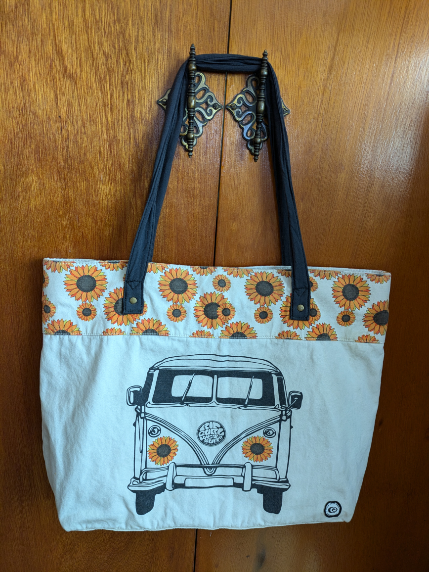 Sunflower VW Bus Tote Bag