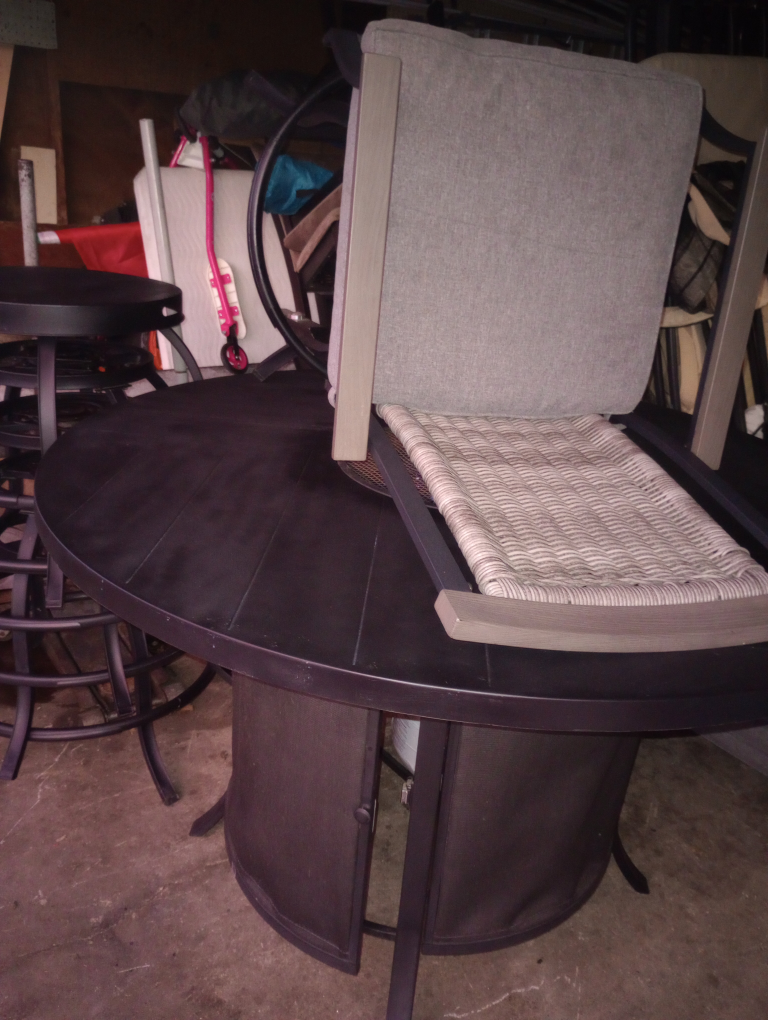 Outdoor Dining Table with Fire Pit & 6 Chairs - photo 5