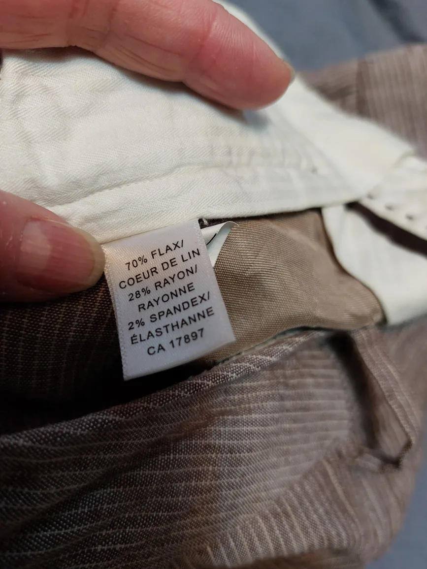 Banana Republic Tan Straight Leg Linen Blend Pants - Size 6 image indicator(4)